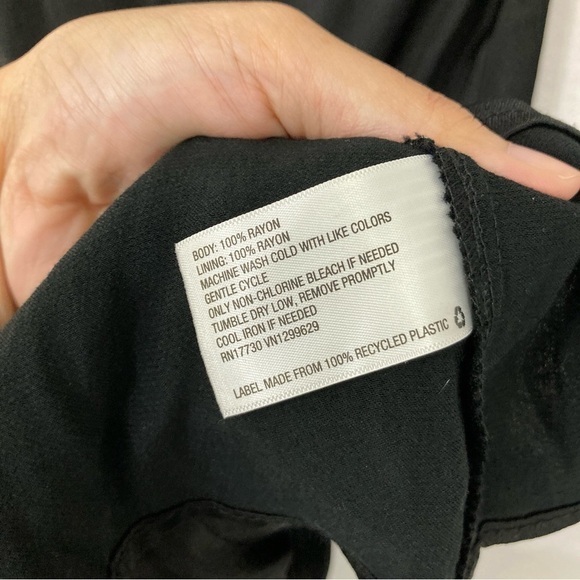 New Mossimo Black Asymmetric Hem Satin Flowy Y2K Dress Size Small - Picture 8 of 11